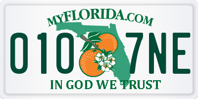 FL license plate 0107NE
