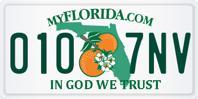 FL license plate 0107NV
