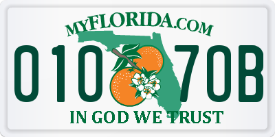 FL license plate 0107OB
