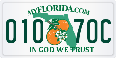 FL license plate 0107OC