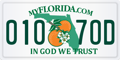 FL license plate 0107OD