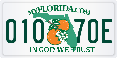 FL license plate 0107OE