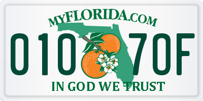 FL license plate 0107OF