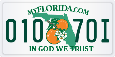 FL license plate 0107OI