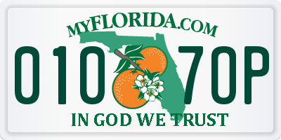 FL license plate 0107OP
