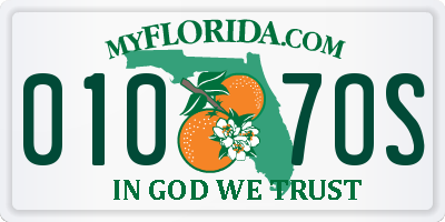 FL license plate 0107OS