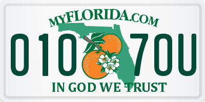 FL license plate 0107OU