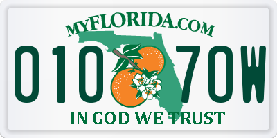 FL license plate 0107OW