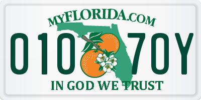 FL license plate 0107OY