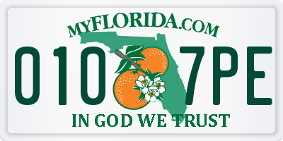 FL license plate 0107PE