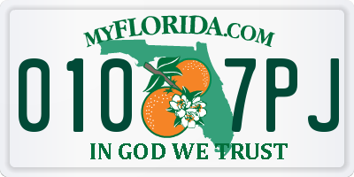 FL license plate 0107PJ