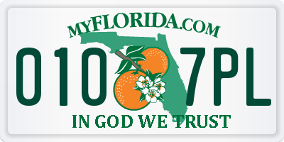 FL license plate 0107PL