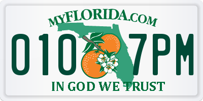 FL license plate 0107PM