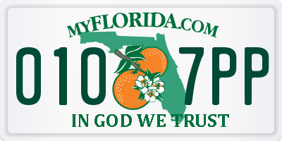 FL license plate 0107PP