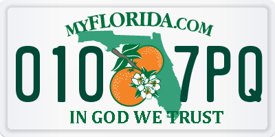 FL license plate 0107PQ