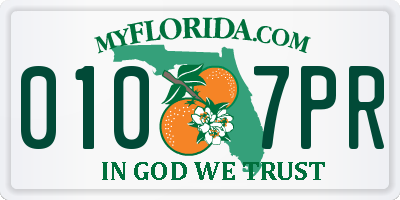 FL license plate 0107PR