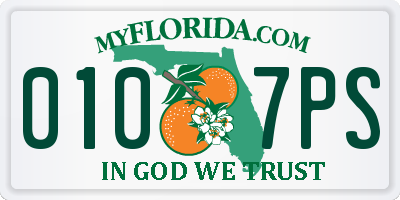 FL license plate 0107PS