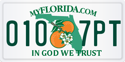 FL license plate 0107PT