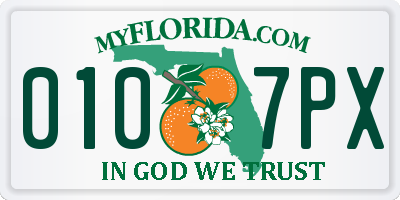 FL license plate 0107PX