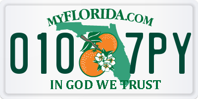 FL license plate 0107PY