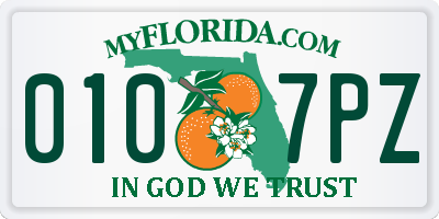 FL license plate 0107PZ