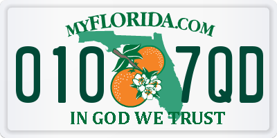 FL license plate 0107QD