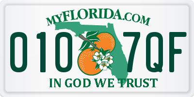 FL license plate 0107QF