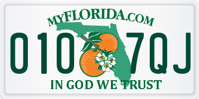 FL license plate 0107QJ