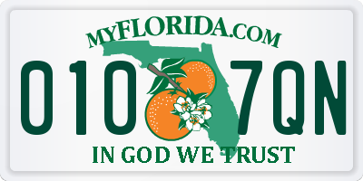 FL license plate 0107QN