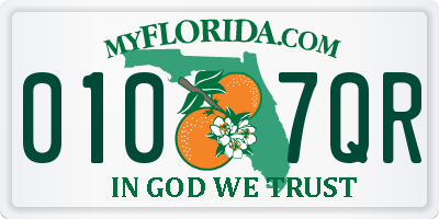 FL license plate 0107QR