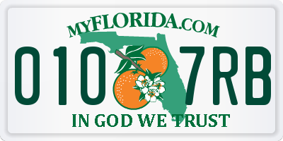 FL license plate 0107RB