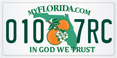 FL license plate 0107RC