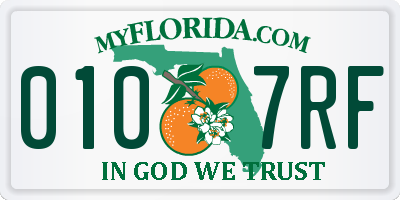 FL license plate 0107RF