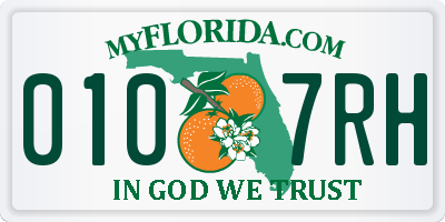 FL license plate 0107RH