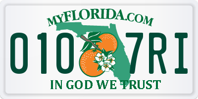 FL license plate 0107RI