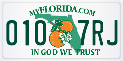 FL license plate 0107RJ