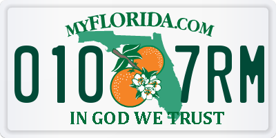 FL license plate 0107RM