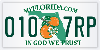 FL license plate 0107RP