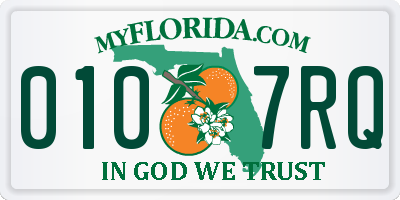 FL license plate 0107RQ