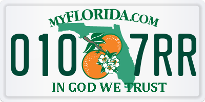 FL license plate 0107RR