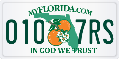 FL license plate 0107RS
