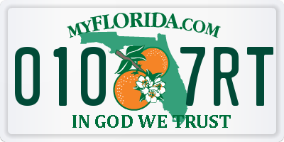 FL license plate 0107RT