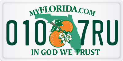 FL license plate 0107RU