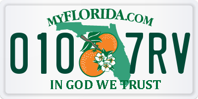 FL license plate 0107RV