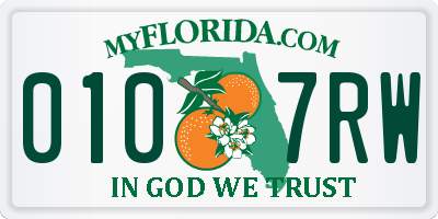 FL license plate 0107RW