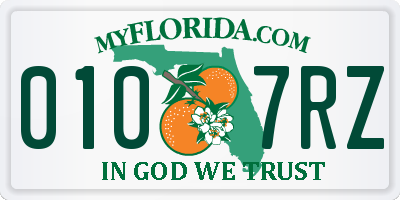 FL license plate 0107RZ