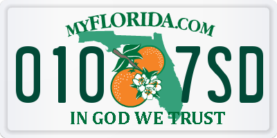FL license plate 0107SD
