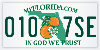 FL license plate 0107SE