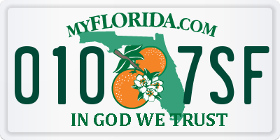 FL license plate 0107SF