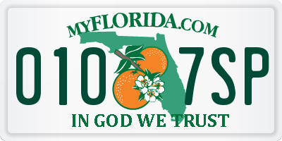 FL license plate 0107SP